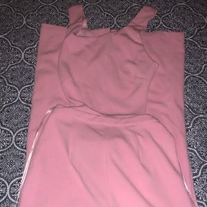 Pink open back jumpsuit